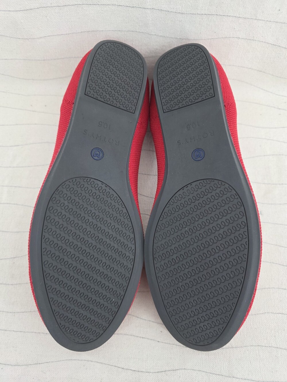Rothys Womens The Flat Red Knit Washable Slip On Ballet Flats Shoes Size 10.5 - Picture 11 of 14